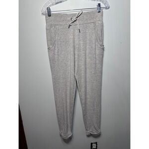 Athleta Gray Modal Fleece Jogger Pants Drawstring High Rise Women XS 353770